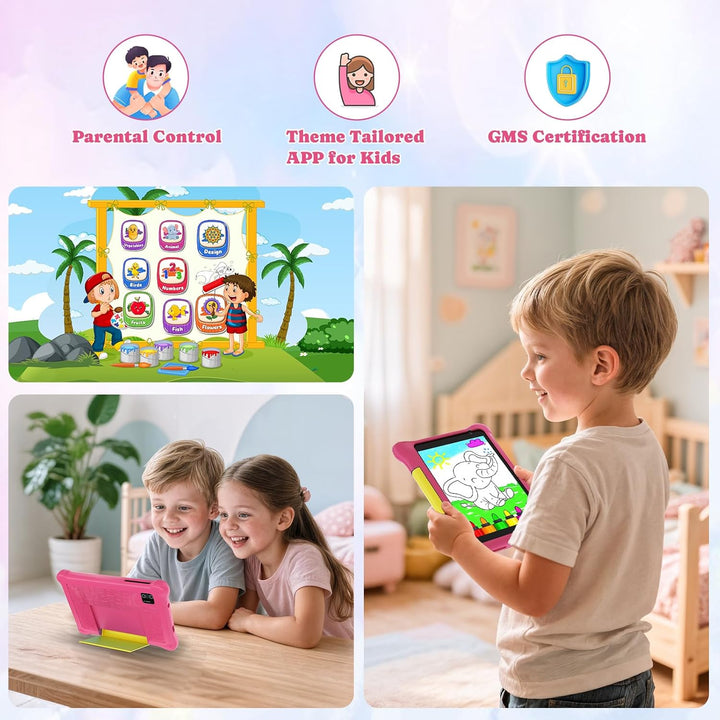 Kinder-Tablet 7 Zoll Android 13 Tablet für Kinder, 5 GB RAM, 32 GB ROM (TF 128 GB), Kindersteuerung,