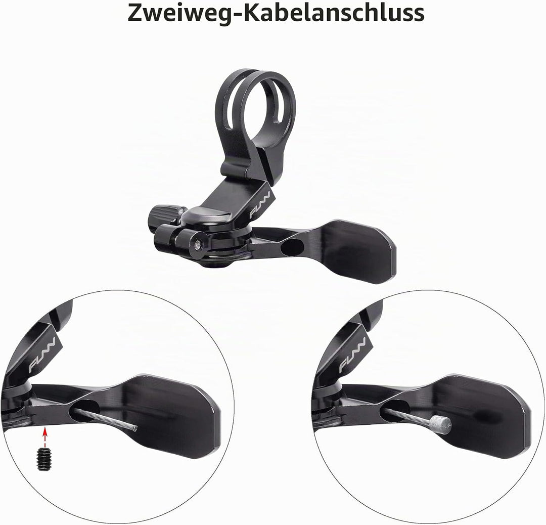 Funn UpDown CNC Fernbedienungshebel-Kit für Mountainbike-Teleskopsattelstütze, 4-Positionen-Montage,