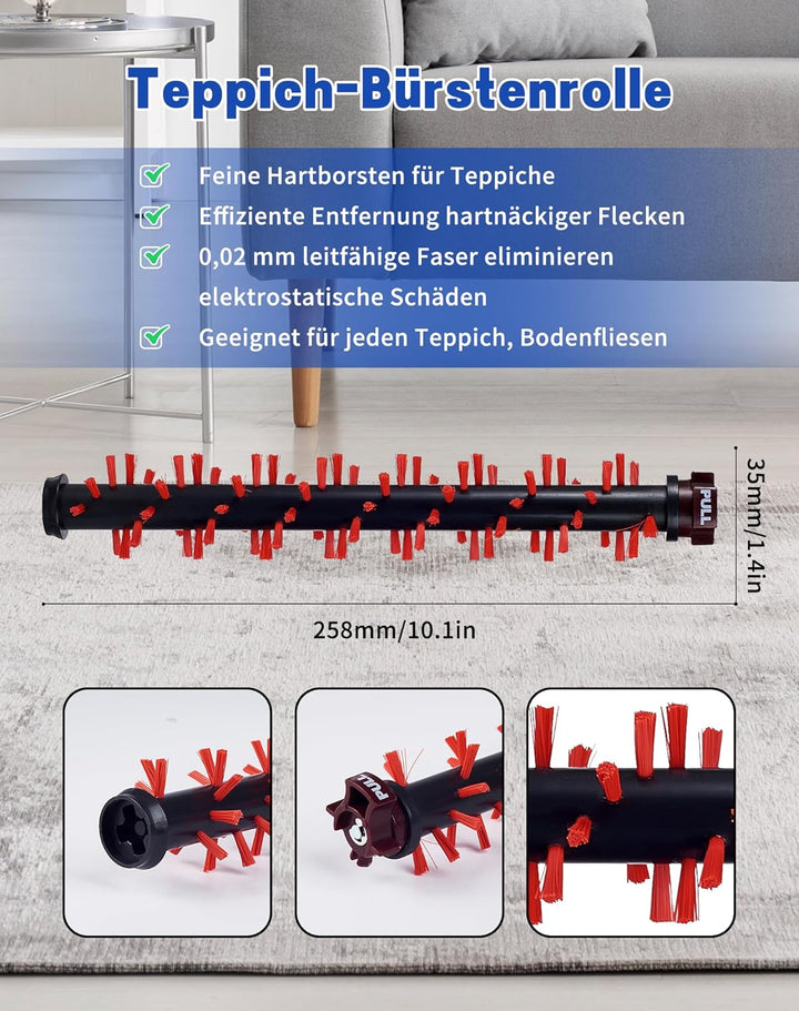 LAOYE Bürstenrolle Filter Zubehör Kompatibel für Bissell Crosswave 3-In-1,1 Mehrzweckbürste + 1 Tepp