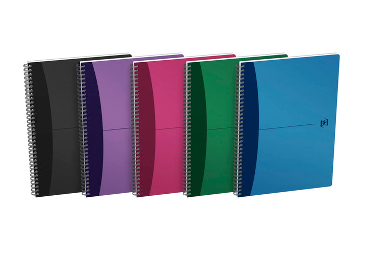 Oxford 100101584 Office Urban Mix Spiralbuch 21 x 29,7 cm 100 Seiten/50 Blatt 90g, 5er Pack Blickdic