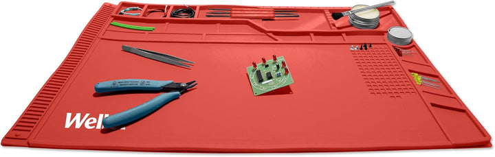 Weller WLACCWSM1-02EU Anti-Rutsch Matte für Lötarbeiten Grösse „gross“, Rot