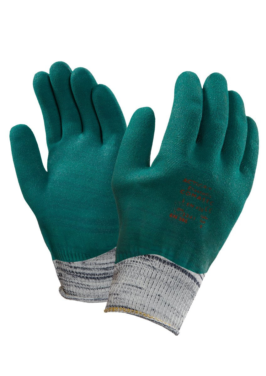 Ansell Actigrip HP Elastofix, Techcor Handschuh, Mechanikschutz, Grün, Grösse 8 (12 Paar pro Beutel)