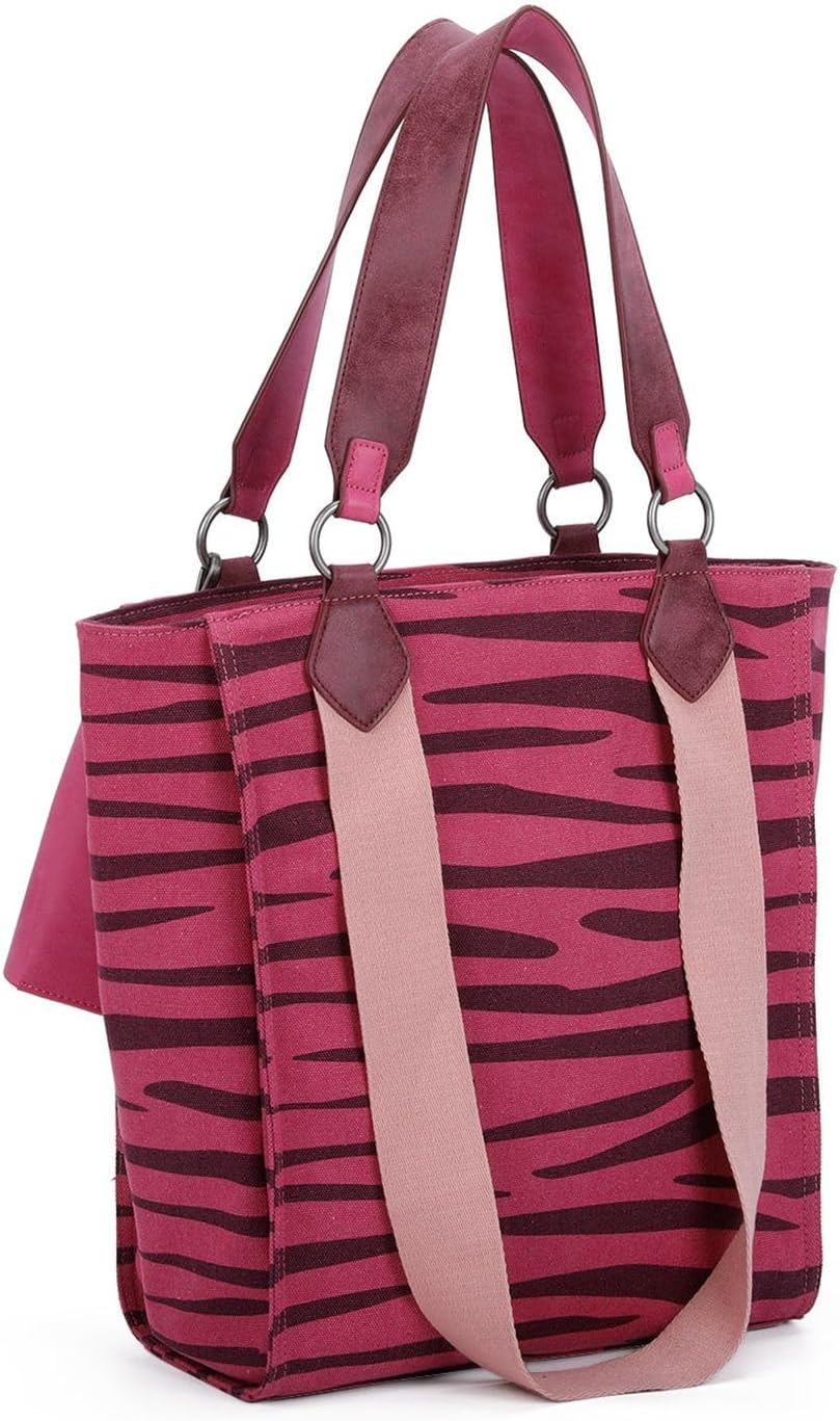 Fritzi aus Preussen Damen Izzy02 Canvas Shopper Zebra Pink, Zebra Pink