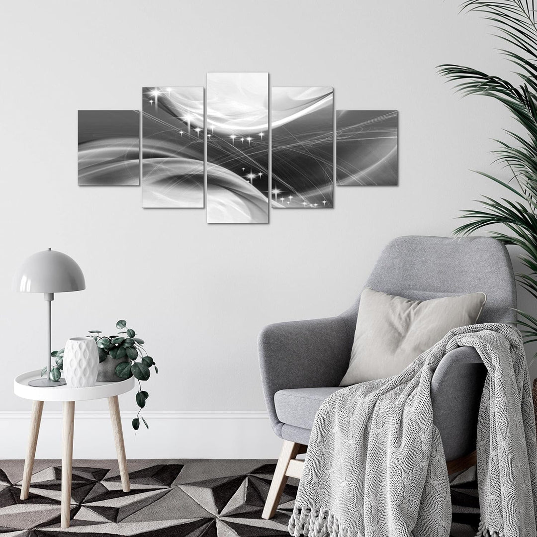 Runa Art Wandbilder Abstrakt 5 Teilig Bild auf Vlies Leinwand Deko Wohnzimmer Schlafzimmer Diamant S