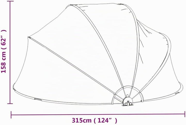 vidaXL Poolüberdachung Poolüberdachungen Pool Überdachung 315 x 158 cm, 315 x 158 cm