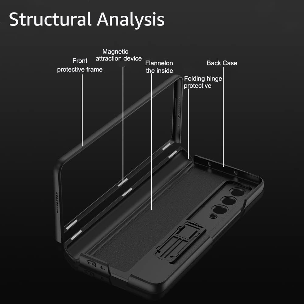 SOUTEM Hülle für Samsung Galaxy Z Fold 4 Magnetscharnier-Schutzhülle mit 4 Einstellbaren Standmodi,