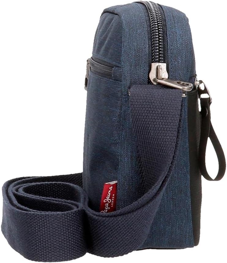 Pepe Jeans Fenix Umhängetasche, mittelgross, Blau, 17 x 22 x 6 cm, Polyester mit Details aus Kunstle