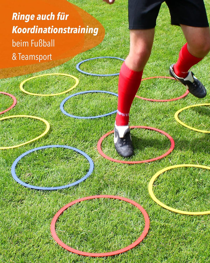 Trainingsringe – Rot – 4er Set ø50cm – elastisch & bruchsicher – für Hundesport, Fussball & Schule R