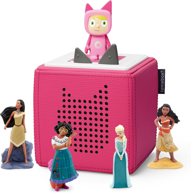 Toniebox Extrapack – Toniebox Starterset Pink mit Kreativtonie + 4 x Disney Heldinnen Hörfiguren, Au