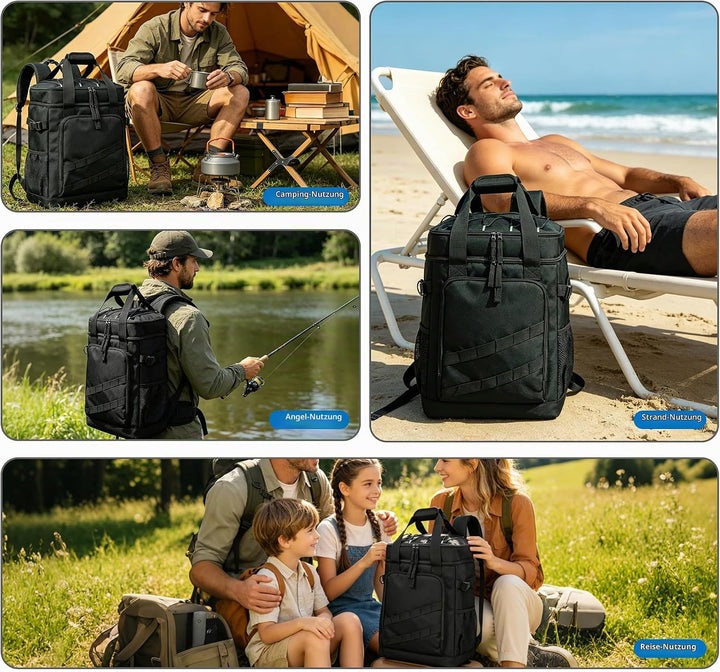 Kühlrucksack 40L, Leichter Rucksack mit Flaschenöffner, für Strand, Reisen, Camping und Mittagessen