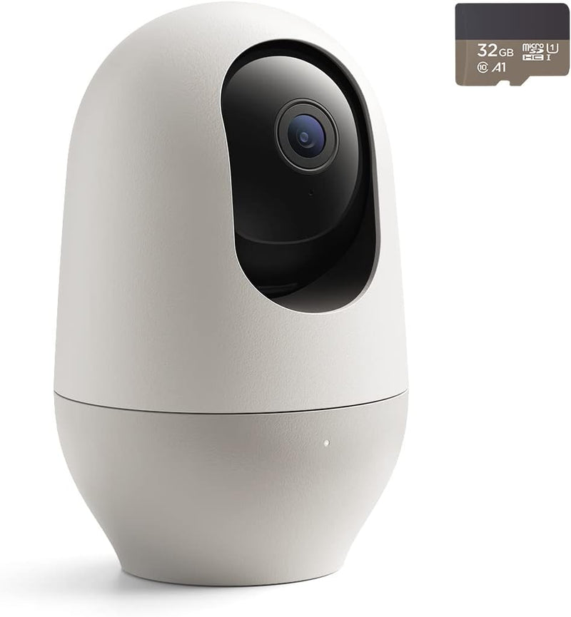 nooie Babyphone mit SD-Karte, Babyphone mit Kamera, 360°-Kamera, WLAN-Babykamera mit Telefon-App, AI