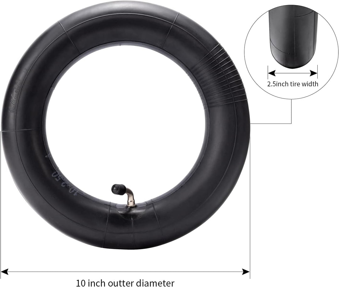 10x2.50 Butyl Schlauch mit Ventilwinkel CR202 Ersatz für 10 Zoll Smart Electric Scooter Innenrohr 2-