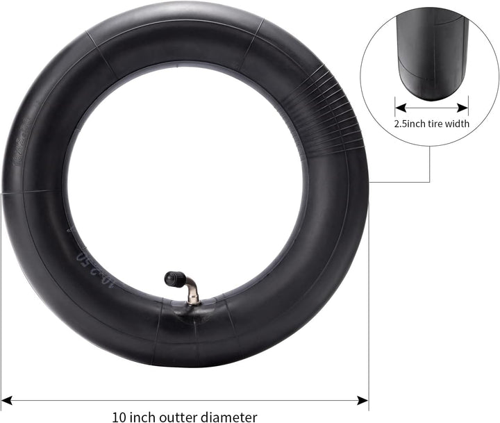 10x2.50 Butyl Schlauch mit Ventilwinkel CR202 Ersatz für 10 Zoll Smart Electric Scooter Innenrohr 2-