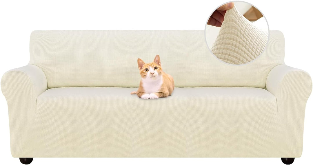 Jaotto Sofabezug 4 Sitzer Elastischer Stretch Spandex Sofa Überwürfe Sofahusse Antirutsch Waschbar S