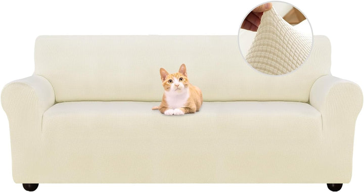 Jaotto Sofabezug 4 Sitzer Elastischer Stretch Spandex Sofa Überwürfe Sofahusse Antirutsch Waschbar S