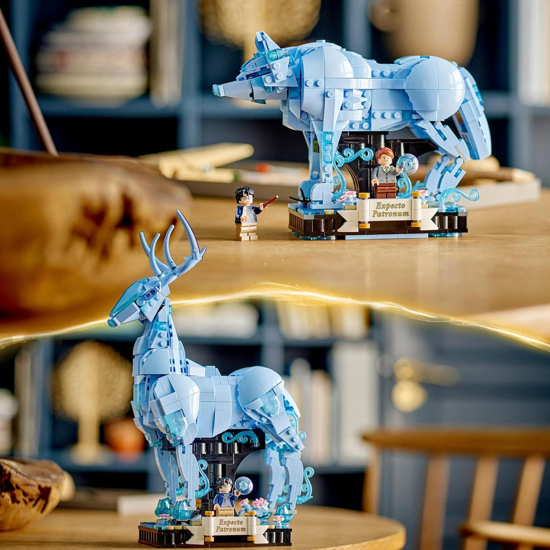 LEGO Harry Potter Expecto Patronum, 2 in 1 Hirsch und Wolf Figur, 2-in-1 Figuren-Set, Spielzeug zum