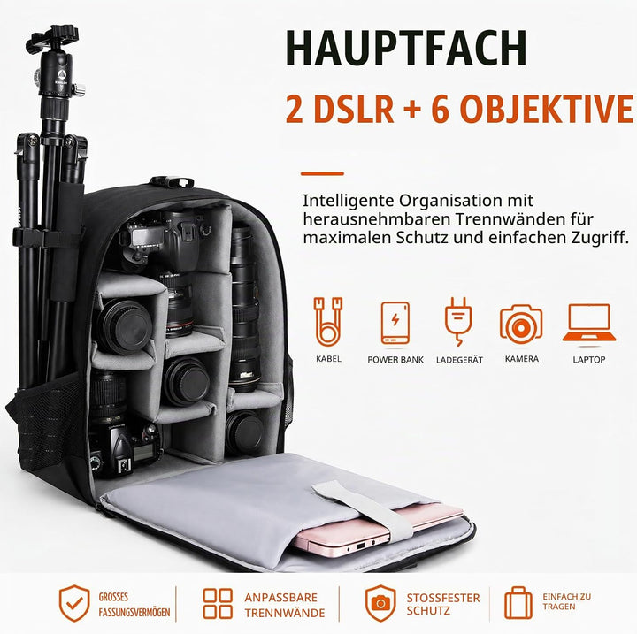 CADeN Professional Trolley Large Camera Backpack Bag for DSLR/SLR Mirrorless Camera Waterproof, Came