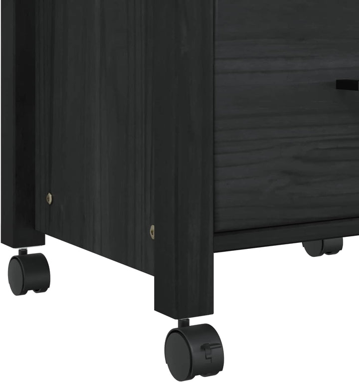 vidaXL Küchentrolley Monza Schwarz 48 x 40 x 88,5 cm Massivholz Kiefer, Schwarz