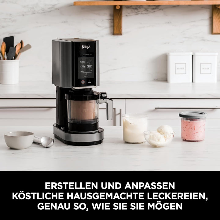 Ninja CREAMi Eismaschine & Dessertmaschine mit 2 Behältern, 7 Programmen, Herstellung von Eis, Gelat
