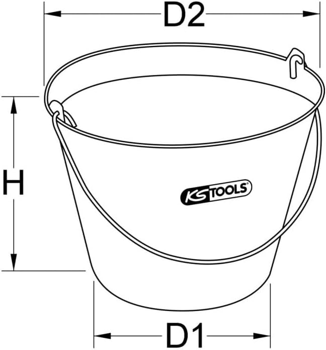 KS Tools 140.0038 Vollgummi-Eimer, 12 Liter, sehr elastisch
