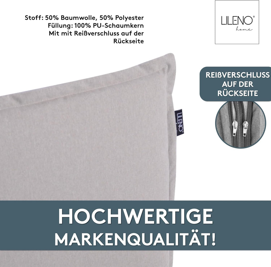 Gartenstuhl Auflagen als [2er Set - Niedriglehner] in Creme - Bequeme Liegen als Sitzauflagen für Ga
