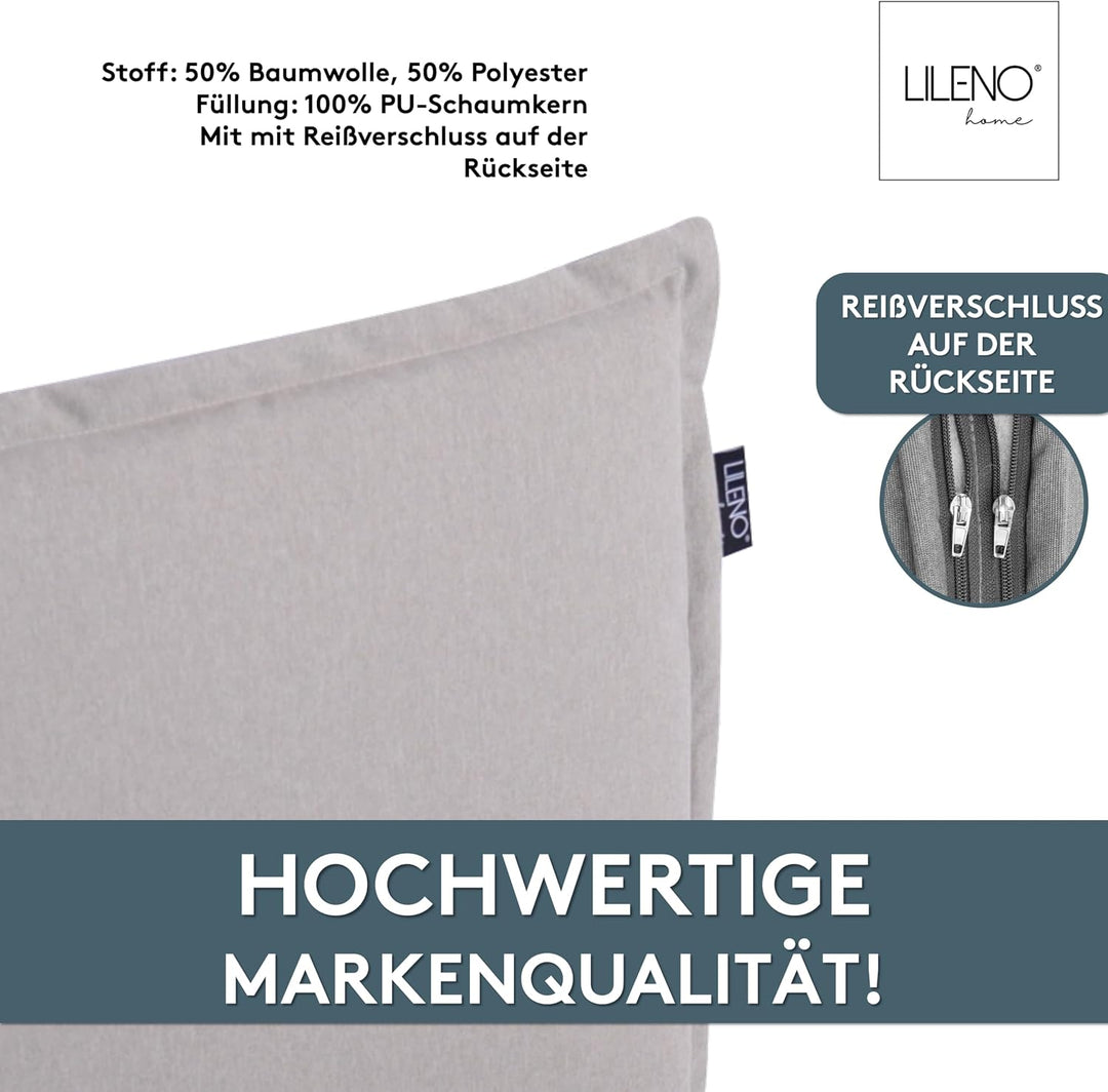 Gartenstuhl Auflagen als [2er Set - Niedriglehner] in Creme - Bequeme Liegen als Sitzauflagen für Ga