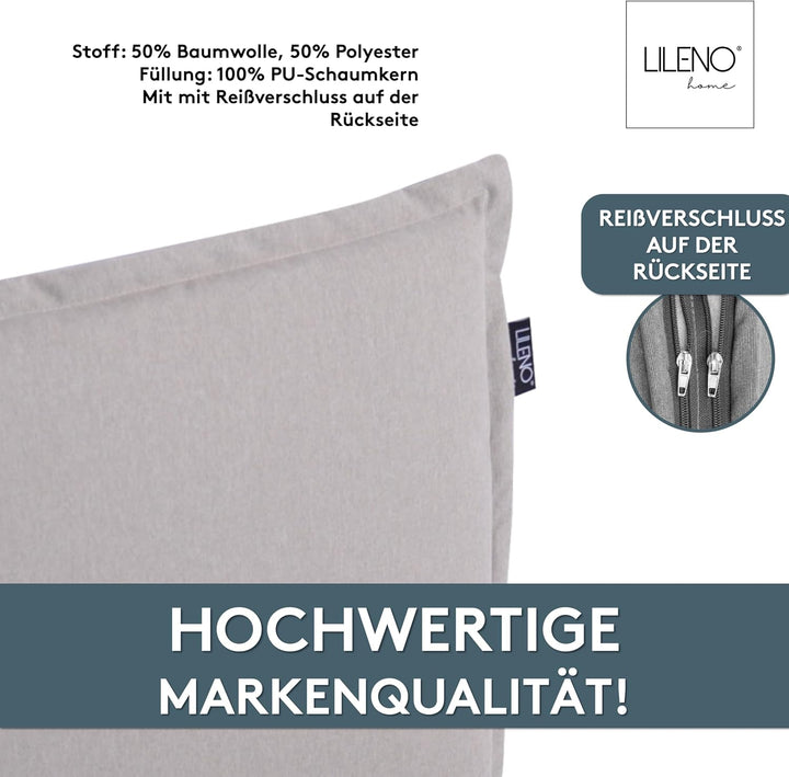 Gartenstuhl Auflagen als [2er Set - Niedriglehner] in Creme - Bequeme Liegen als Sitzauflagen für Ga