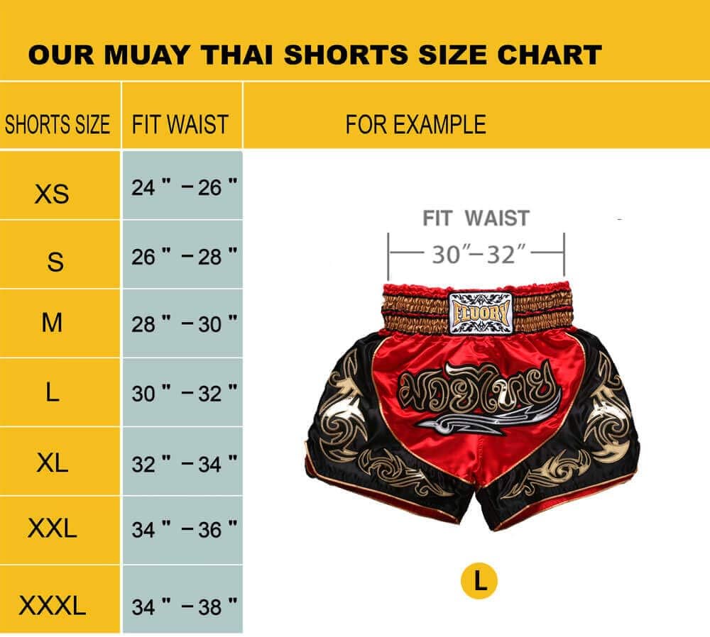 FLUORY Muay Thai-Shorts, MMA Fight Shorts, Trainingskleidung, Käfig, Grappling, Kampfsport, Kickboxe