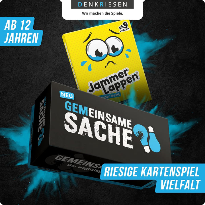 DENKRIESEN - Party Pack – PARTYFIEBER GEMEINSAME Sache + JAMMERLAPPEN | Lustige Partyspiele ab 12 |