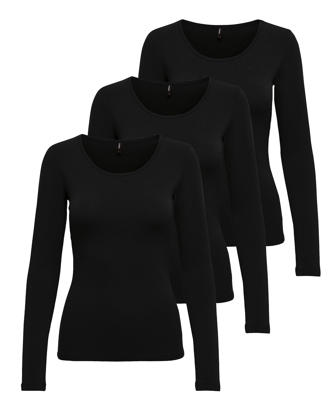 ONLY Damen Longsleeve Onllive Love Life Basic Damen-Shirt L 3x Schwarz, L 3x Schwarz