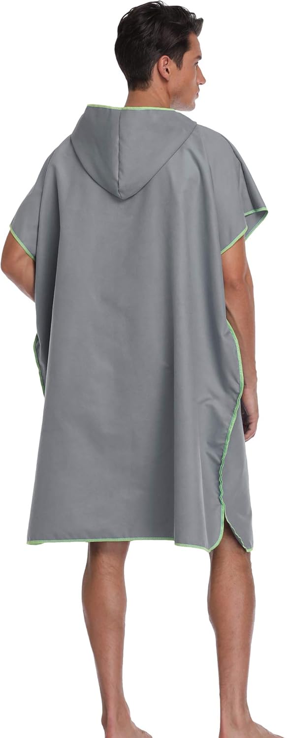 FLYILY Microfaser Surf Poncho Handtuch mit Kapuze Bademantel zum Schwimmen und Strand wechseln Einhe
