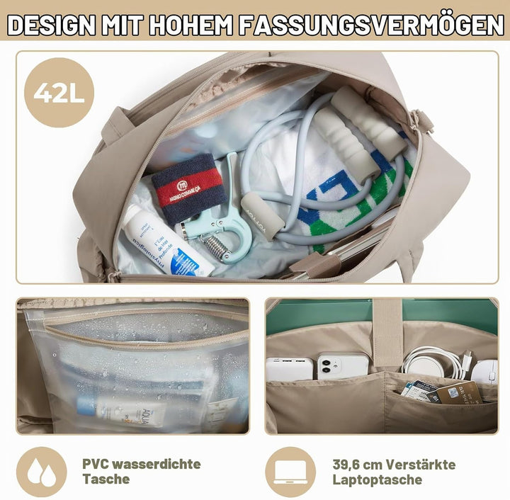 Badminton Tasche, Sporttasche Damen Grosse Kapazität Und Mehrere Fächer, Leichte Und Stylische Puffe