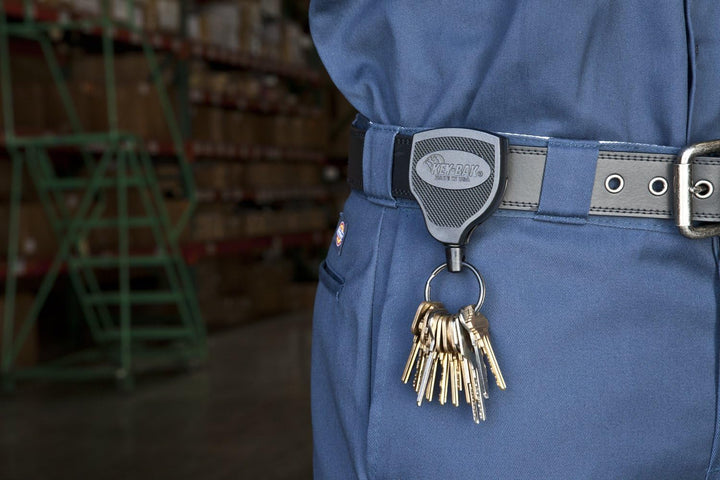KEY-BAK #SUPER 48 Locking Retractable Reel, Kevlar Cord, Polycarbonate Case (Heavy Duty, 48, 2 Pack)