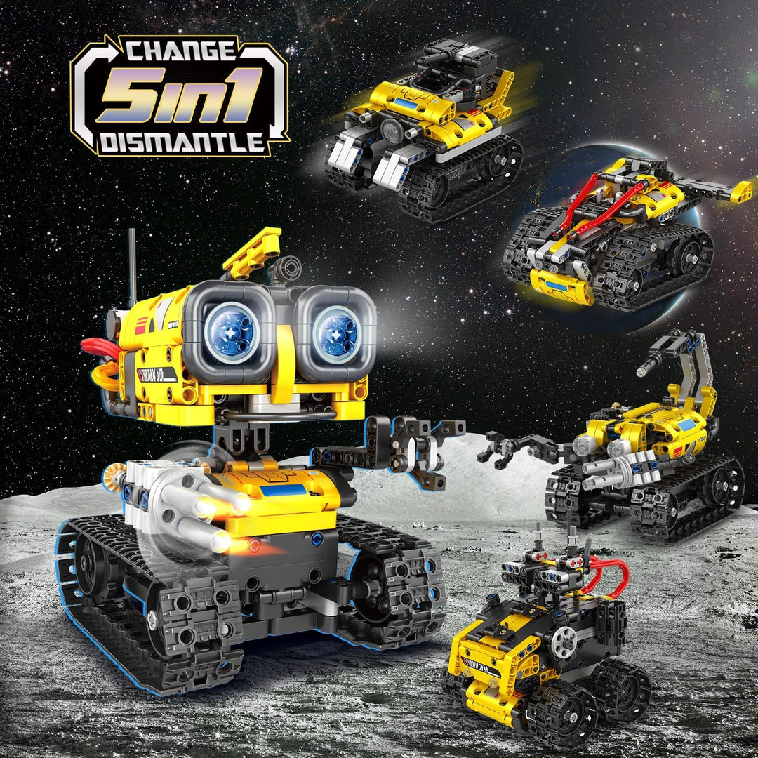 Technik Roboter Bauspielzeug für Kinder - 5 in 1 App & Fernsteuerung Technik Spielzeug, Wall Robot/E