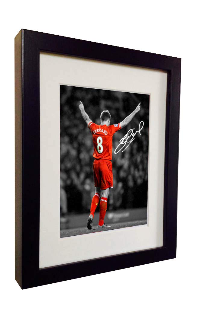 Unterzeichnet Steven Gerrard Liverpool Autogrammkarte Foto Bilderrahmen Geschenk