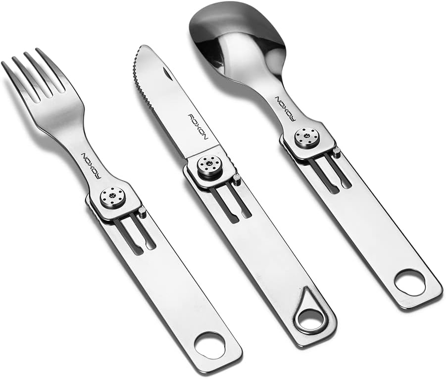 ROXON C1S 3 in 1 Camping Utensils Detachable Cutlery Knife Spoon Frok for Outdoor Camping Hiking, Ed