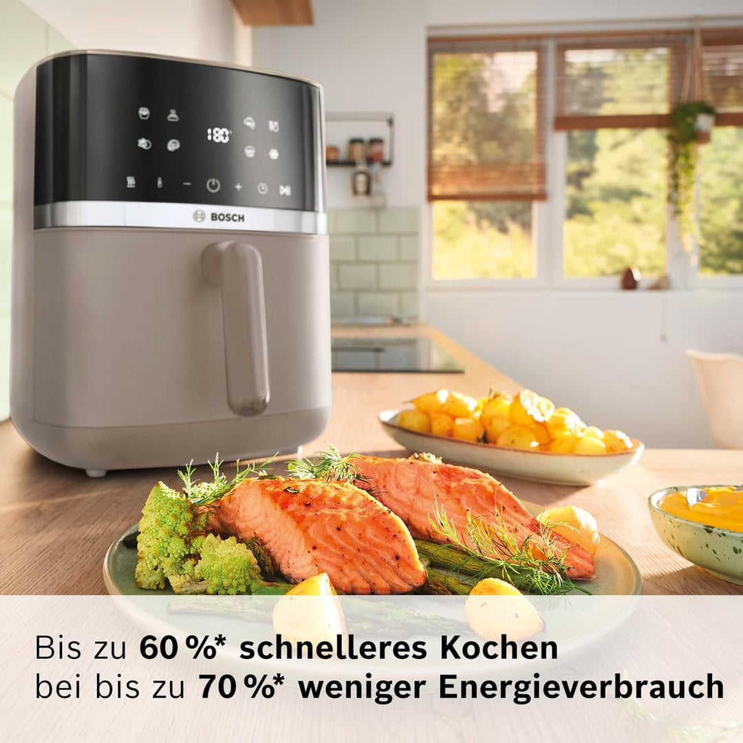 Bosch Heissluftfritteuse Serie 4, XL Air Fryer, creme, 6,1 L Fassungsvermögen, 7 Voreinstellungen, A