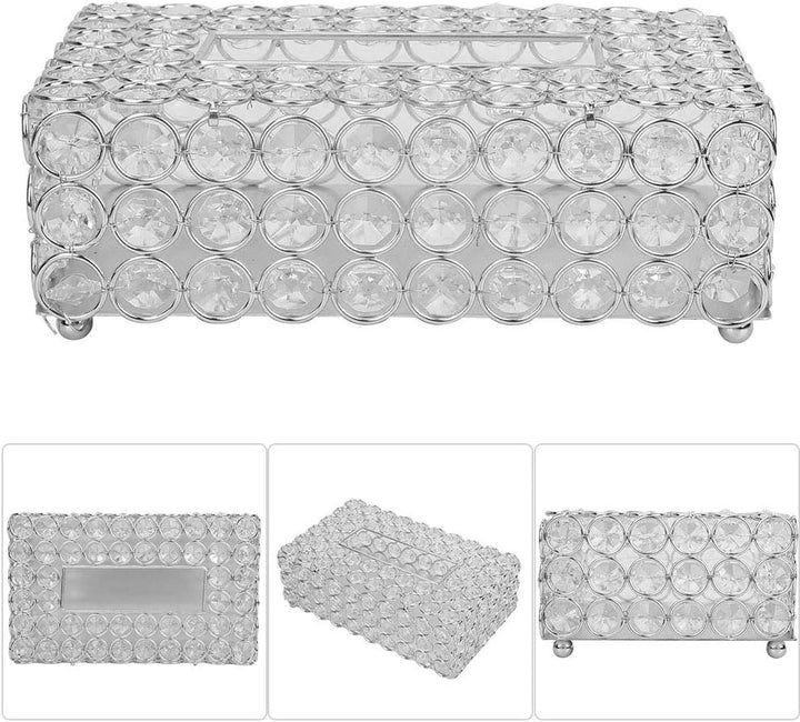 Dekorative Kristall Tissue Box, Rechteckige Tisch Taschentuchhalter Abdeckung Komestikbox Taschentuc