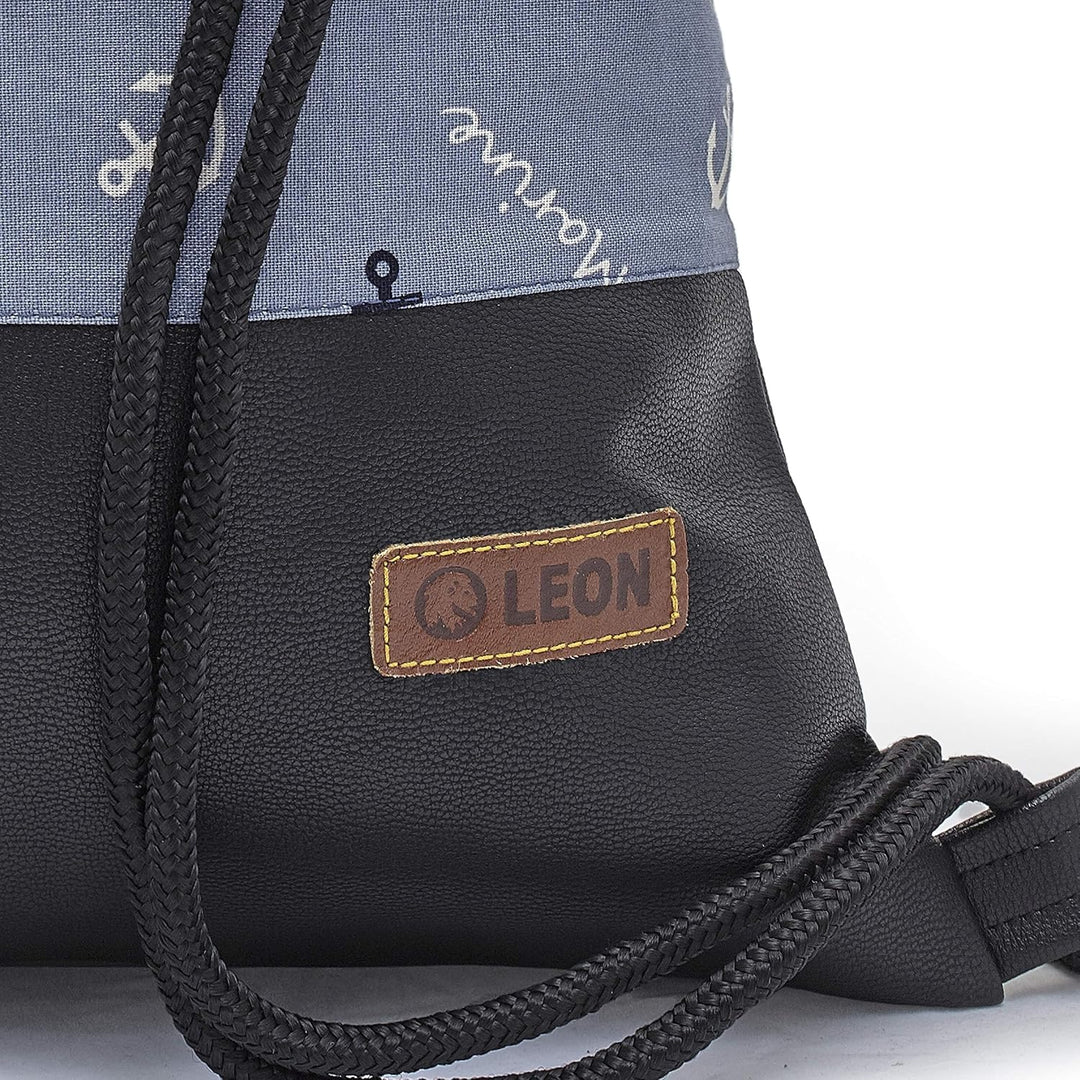 Leon grosser Premium Turnbeutel mit Innentaschen Rucksack Tasche Damen Herren Teenager Gym Bag Draw