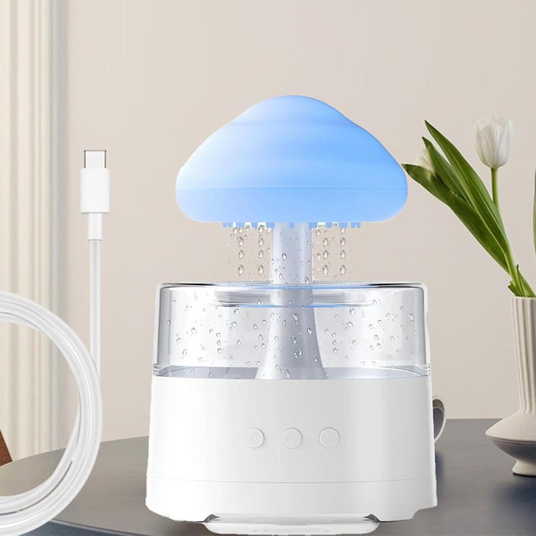LED Rain Cloud Diffuser, Relaxing Rain Sound Humidifier, Water Drip Lamp Humidifier, Cool Mist Rain