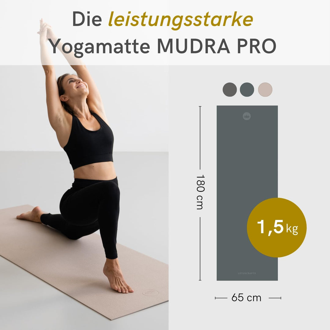 LOTUSCRAFTS® Yogamatte rutschfest, universell nutzbar als Trainingsmatte, Sportmatte, Gymnastikmatte