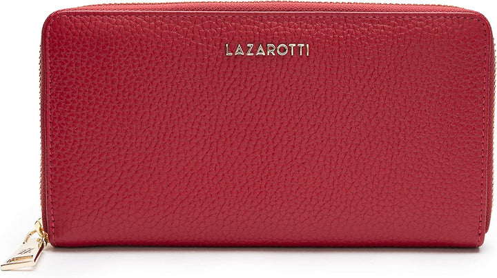 Lazarotti Bologna grosse Leder Geldbörse Damen | grosses Reissverschlussfach, 16 Kartenfächer, Münzf