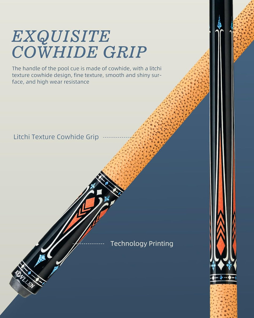 KONLELN Carbon Billard Queue 58 Zoll – Low Deflection Carbon Schaft, 12,5 mm Mehrschicht-Spitze, Pro