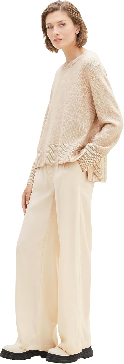 TOM TAILOR Damen Pullover XL 33962 - Doeskin Melange, XL 33962 - Doeskin Melange