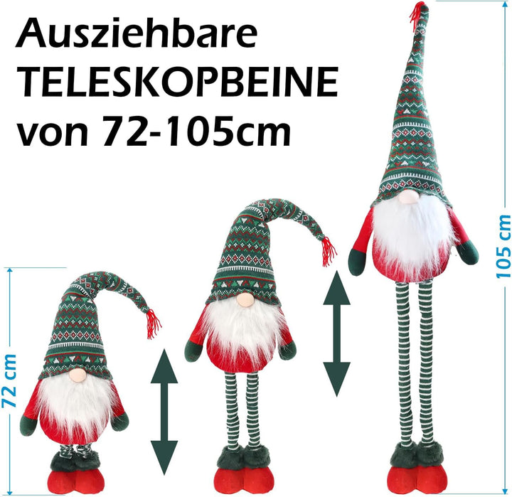 XXL-Wichtel Figur 105 cm · Wichtel Teleskopbeine · Weihnachtsdekoration Wichtel · Nordic Wichtel · D