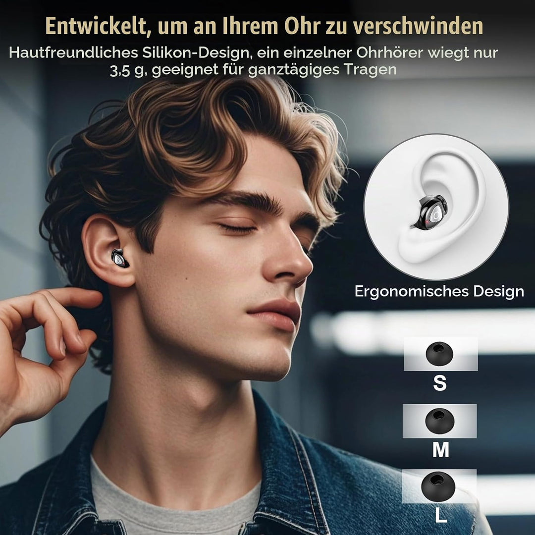 Bluetooth Kopfhörer, 2026 In Ear Kopfhörer Kabellos Bluetooth 5.4 mit 4 ENC Noise Cancelling Mic, St