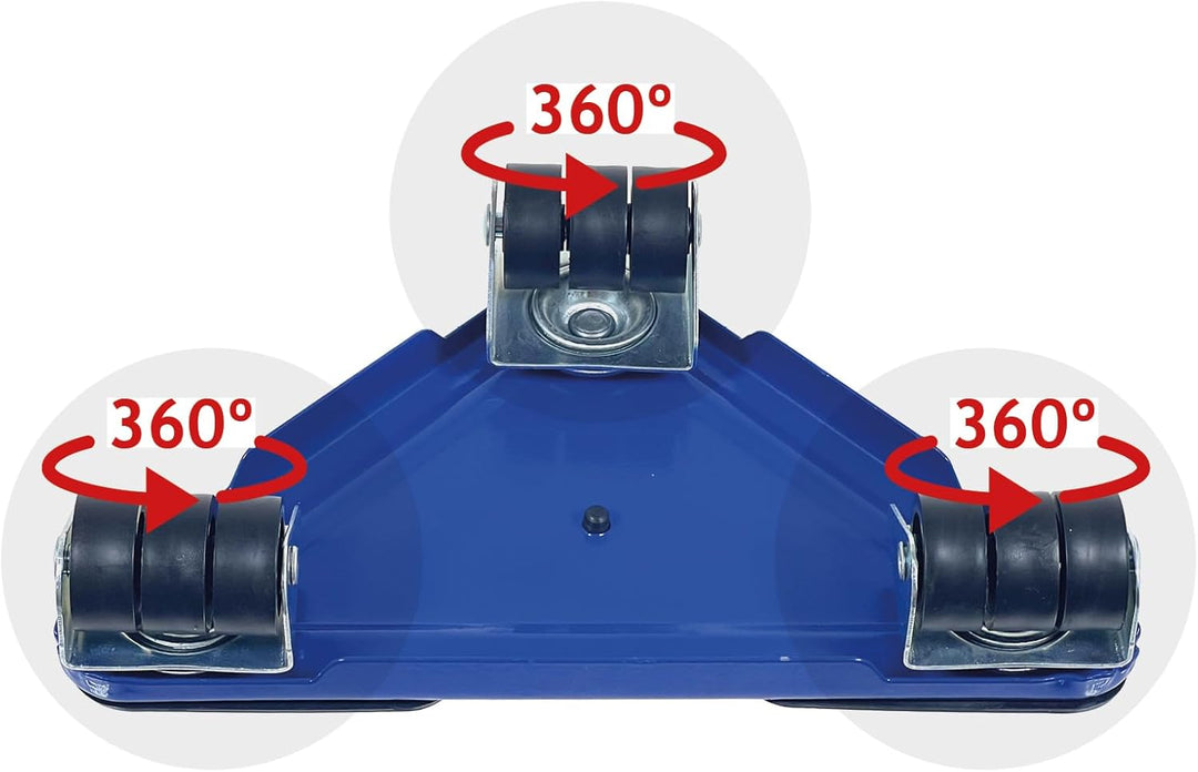 SPARES2GO Rollen-Heberäder für Kühl-/Gefrierschrank-Kühlschränke (4 x Rollen, 1 x Hebestange)