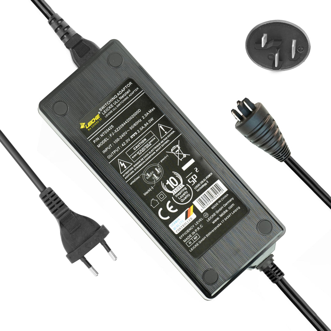 LEICKE 2A Ladegerät für 36V 42V Bosch der Performance und Active Line E-Bike Pedelec Akkus Kompatibe