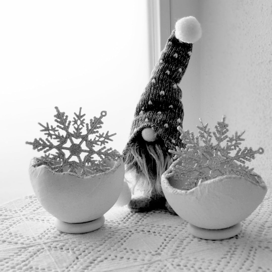 Lichtschale silber - S (15cm) - Beton weiss - Unikat handmade - Windlicht - Geburtstagsgeschenk - De