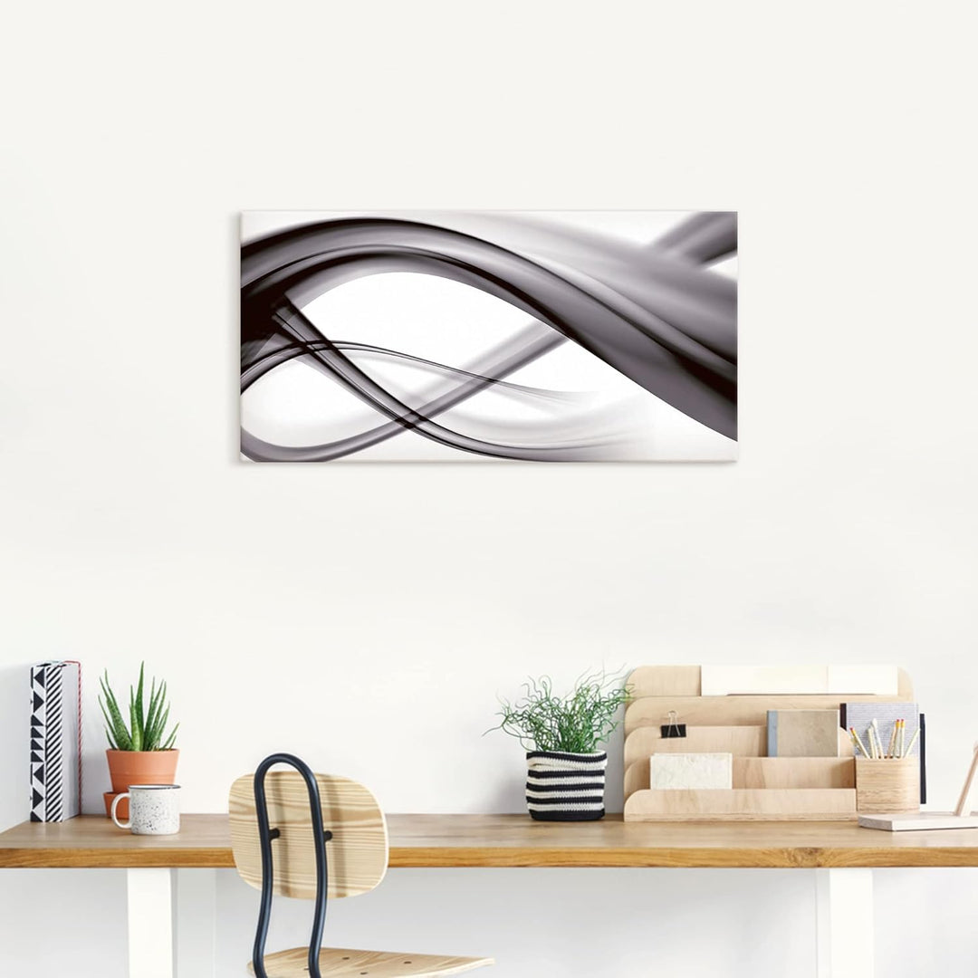 ARTland Leinwandbilder Wandbild Bild auf Leinwand 60x30 cm Abstrakte Bilder Gegenstandslos S7KQ Schw